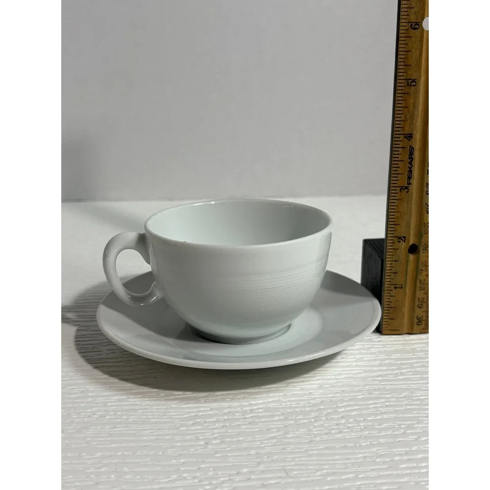 Bernardaud Limoges France White Porcelain Teacup and Saucer Set S0141